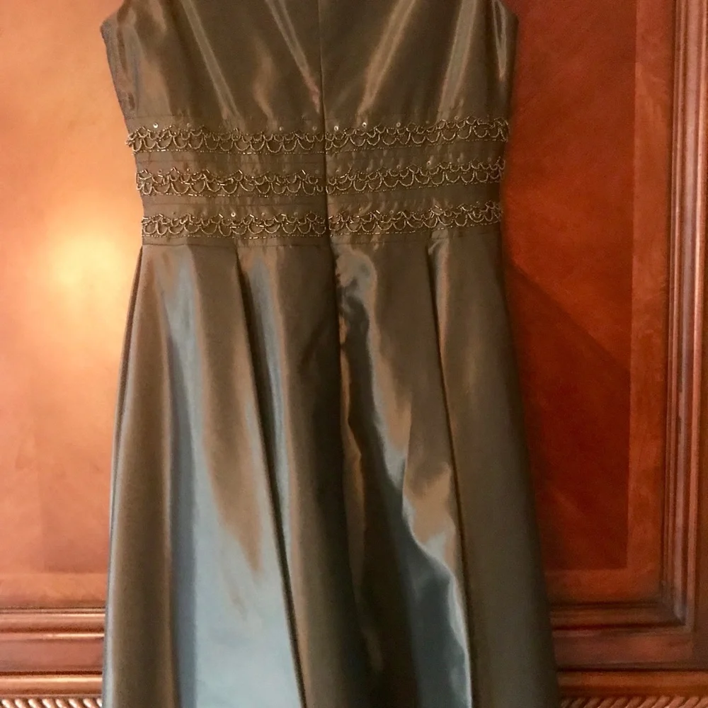 Bronze formal tea length dress - Picture 2 of 8